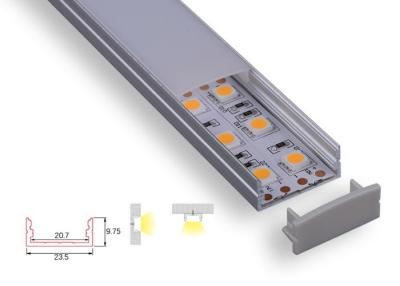 China Transparante PC leidde Kanaal van het Strook het Lichte Aluminium, leidden 23.5mm Strook Licht Profiel Te koop