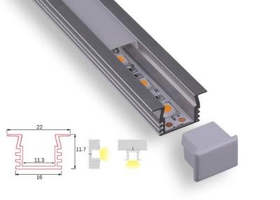 China 22mm Width Led Strip Lighting Aluminium Channel With Pc Opal Diffuser for sale