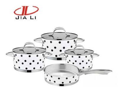 China Sustainable Wholesale Cookware 4 Pot Set Small Stainless Steel Kitchen Pot For Cooking for sale