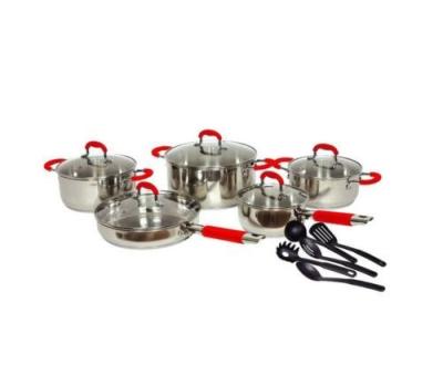 China 15 Piece Platinum Stainless Steel Sustainable Professional Dining Waterless Cookware for sale