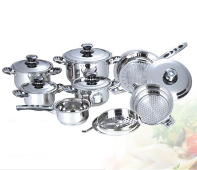 China Sustainable high quality stainless steel 15pcs royalty line cookware for sale