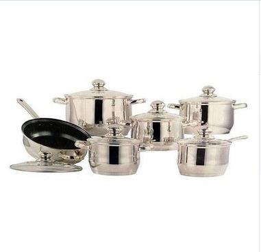 China Sustainable ACCORD 12 PCS 5-Layered Bottom 18/10 Stainless Steel Cookware Set Pot Pans for sale