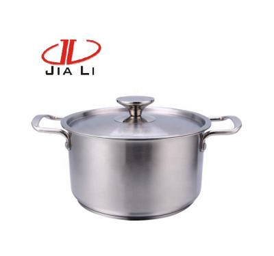 China Kitchen Sustainable Single Food Stainless Steel Hot Pots Non Stick Dish Casserole With Metal Lid for sale