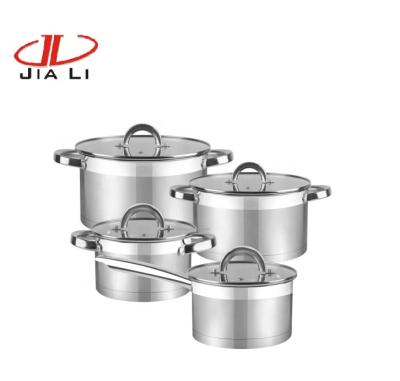 China JL-0826 stainless steel sustainable cheap camping cookware set for sale