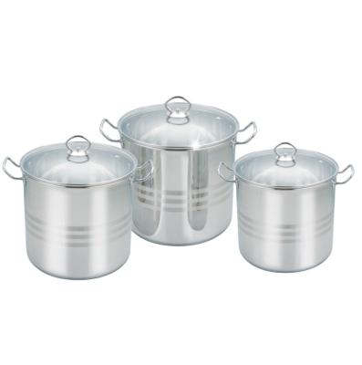 China Sustainable Customized Commercial Household Stainless Steel Deep Induction Stock Pots for sale