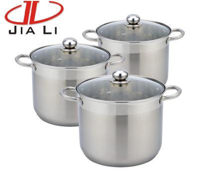 China Good Sustainable Sale 6 Pcs Restaurant Stainless Steel Casserole With Glass Lid for sale