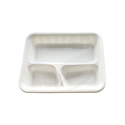 China Hot Sale CLASSIC 3 Separate Compartments 100% Biodegradable / Compostable Plastic Food Container for sale