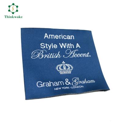 China Custom Washable Premium Soft OEM Your Logo Apparel Logo Garment Label Satin Woven Label for sale