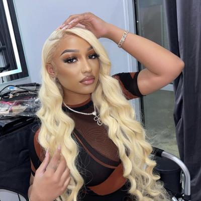 China Glueless 613 HD silky straight full lace wig, hair wigs blonde 613 lace front, frontal lace wigs platinum blonde 613 wholesale for sale