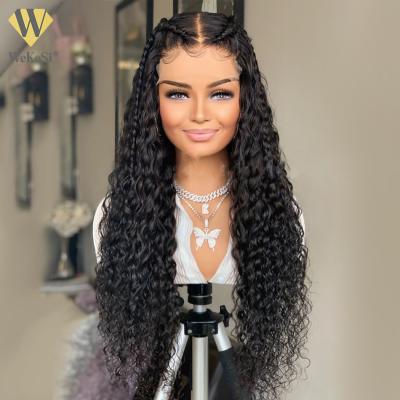 China 30 Inch 13X6 HD Silky Straight Lace Front Wig, HD 4X4 5X5 Closure Wig, 100% Natural Black Brazilian Hair Water Wave Wig for sale