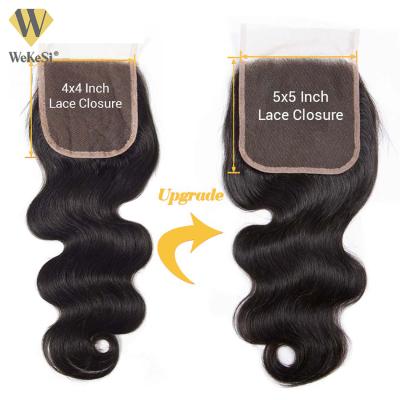 China Curly 22 Inch 7A 8A Grade Cuticle Curly 100% Body Wave Malaysian Virgin Remy Hair With Low Swiss Lace Silk Closure for sale