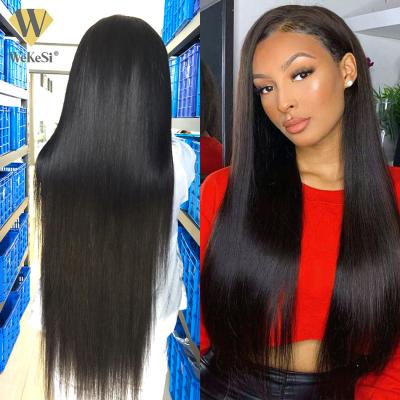 China Wholesale Deep Wave 100% Human Hair Lace Wig 4*4 Lace Frontal Closure Brazilian Transparent Lace Front Wig for sale