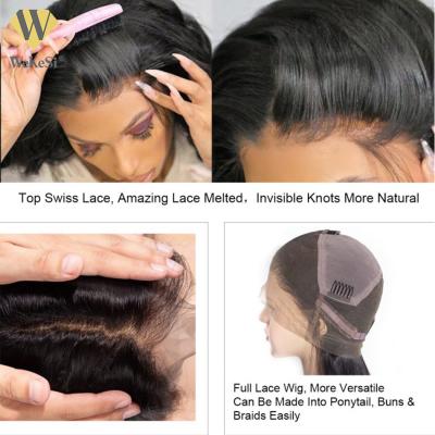 China Luxury Handmade Transparent Silky Straight 100 Full Lace Wigs, Brazilian 100% Silky Straight Virgin Hair Wig Sellers for sale