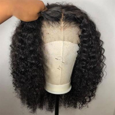 China Deep Wave Pre Plucked Wig 13x4 Lace Front Human Hair Wigs For Brazilian Virgin Color Women Deep Wave Cuticle Aligned Hair Bob Wigs for sale