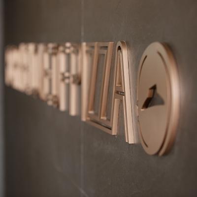 China Custom Buildings Stainless Steel 3d Brush Decorative Small Metal Wall Letters for sale