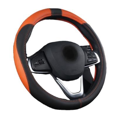 China Sports Leather Breathable Microfiber Leather Car Steering Wheel Cover Anti-Slip Wheel Cover Protector Universal Fit For Most Cars for sale