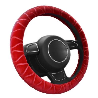 China New Winter Factory Approved Plush Cartoon Car Wheel Cover Universal Plush Warm Steering Wheel Set Steering Wheel Cover Multicolor for sale