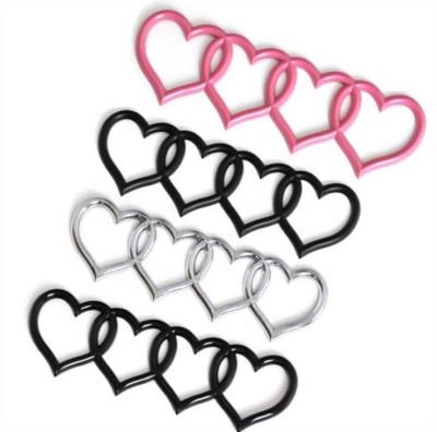 China Easy Removable Universal Rear Badge Emblem Ring Heart Shape Heart Trunk Auto Logo Sticker For Car Audi A3 A5 A4L Tail Label for sale