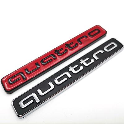 China 3D Stickers 3D Car Stereo Plated ABS Quattro Badge Logo Decals Suitable For Audi Four-wheel Drive Front And Rear Curb Decorative Car Stickers for sale