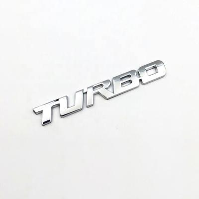 China Universal 3D Stereo Alloy Metal Letter Turbo Car Motorcycle Emblem Badge Sticker Decal Decor Car Body Tailgate 3D Car Rear Sticker for sale