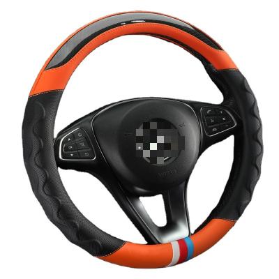 China Wholesale car carbon fiber handle massage sports factory fashion hot sale wheel cover universal steering fit leather for sale