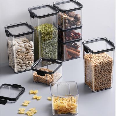 China Sustainable Wholesale Clear Kitchen Food Storage Cans Airtight Container Set Food Containers With Lids for sale