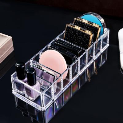 China Makeup Blush Palette Organizer Clear Acrylic Compact Eyeshadow Storage Organizer Desktop 8 Living Spaces Wholesale for sale