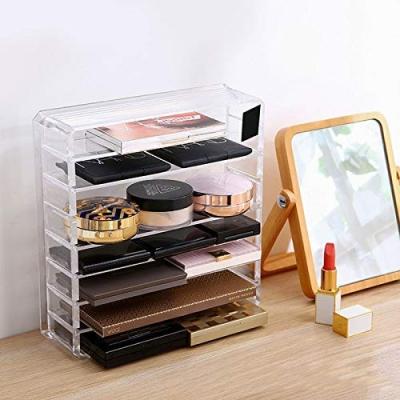 China 8 Spaces Makeup Stand Organizer Acrylic Makeup Organizer Contract Makeup Palette Viable Organizer With Removable Dividers for sale