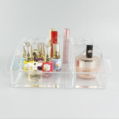 China Stocked Make Up Cosmetic Acrylic Organizer Storage Lipstick Nail Polish Holder for sale