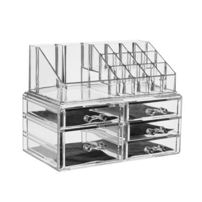 China Factory Price Clear Workable Makeup Organizer Makeup Acrylic Drawer Storage Acrylic Cosmetic Organizer for sale