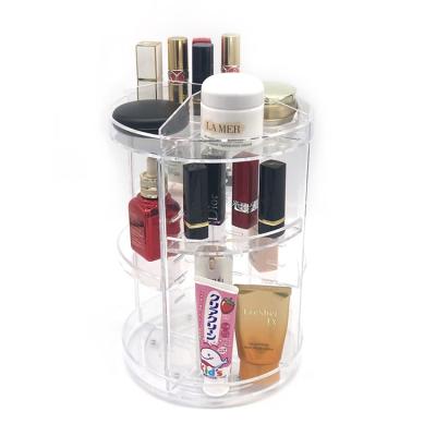 China Newest Selling Adjustable Multifunctional Acrylic Stocked Rotating Cosmetic Storage 360 ​​Rotating Makeup Organizer for sale