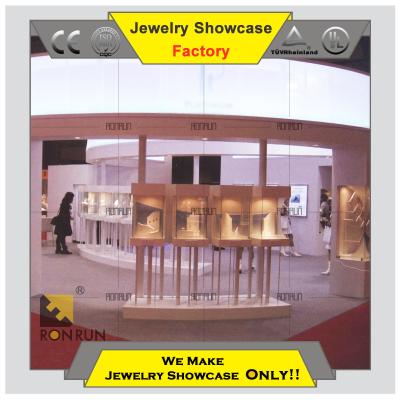 China Plywood Wooden Jewelry Store Glass High End Display Cabinet For Jewelry Shoroom Designs for sale