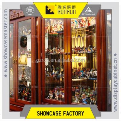 China Solid Wood Furniture Showcase Display Wooden And Glass Design For Toys And Dolls Collection for sale