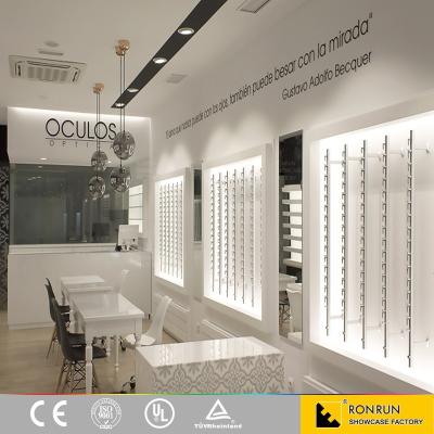 China Shopping mall fashion style store furniture optical showroom design with led light for shopping mall for sale