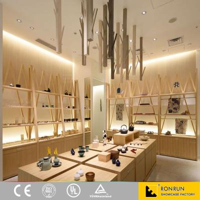 China Lifestyle Store Decoration Wooden Design With Wooden Display Showcase Furniture And Cabinet for sale