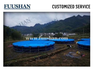 China 2021 Hot Selling Low Price Assemble Easily Outdoor Fish Farming Tanks Plastic Fish Farm Tank Tarpaulin for sale