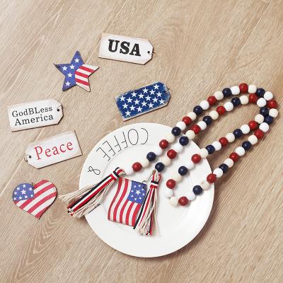 China Decoration Manbao Independence Day Decoration Ornament Wooden Beaded Party for sale