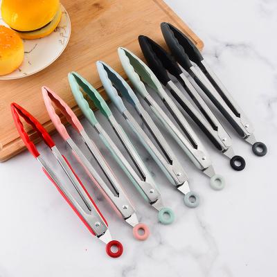 China New Amazon Viable Hot Selling Tongs Silicone Kitchenware BPA Free Nonstick Nonstick with Stainless Steel Handle for sale