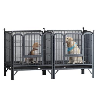 China Breathable Assembly Pet Cage Dog Kennel Panels Crates Run Exercise Playpen With Plastic Mat Indoor Outdoor for sale