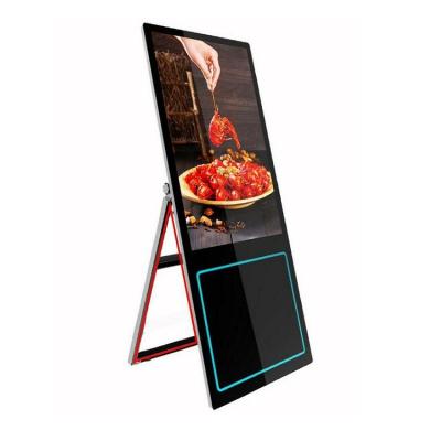 China 49 Inch Android Mall Player Smart Portable Split Screen Display Standing LCD Advertising Video Card Digital Signage for sale