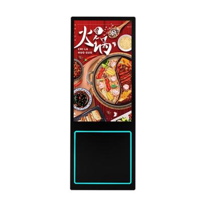 China Smart Foldable Split Screen Display 55 Inch Indoor Floor Standing Poster LCD Signage Android Digital Advertising Player for sale