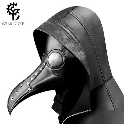 China High Quality Hood Cosplay Halloween Headgear Face Emulsion Hot Sale Steampunk Plague Beak Prom Party Rivet Cover for sale