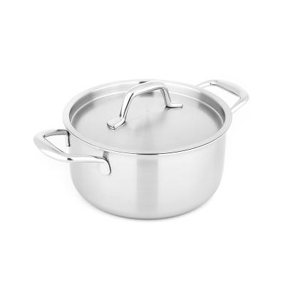 China Standard Size Stocked Casserole Stainless Steel Pots Low Cooking Casserole Sets for sale