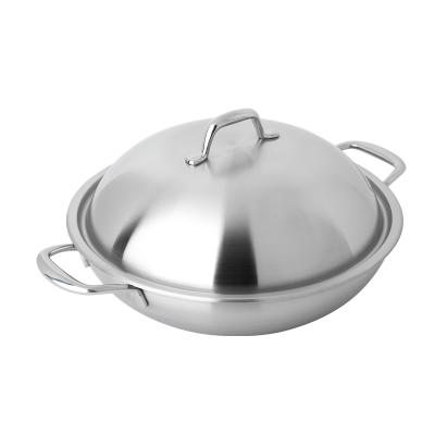 China General use for gas and induction cooker large stainless steel non stick professional cookware making wok pan for sale