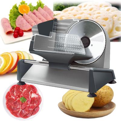 China Commercial 220v electric semi-automatic countertop stainless steel hotels frozen adjustable meat slicer for sale for sale