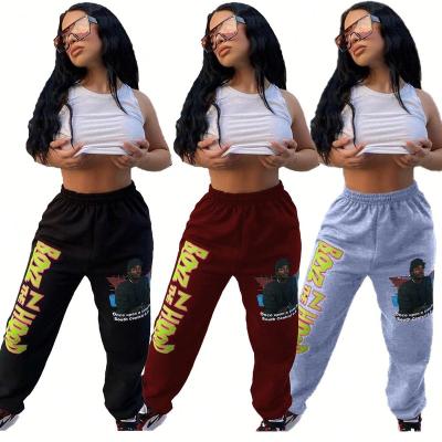 China Autumn/Winter Women's Breathable Casual Cotton Printing European And American Monogramed Breathable Sweatpants for sale