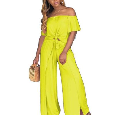 China LD-19101416 Cheapest Anti-Static Anti-Static Two Piece Sexy Top Off The Shoulder Summer Fashion Overall Women for sale