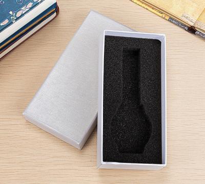 China custom printed small gift box top and bottom shape cardboard rigid paper box packaging with black sponge tray insert for sale