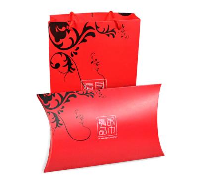 China Customized Good Quality Foldable Pillow Shaped Style Packaging Paper board Silk Scarf Gift Box for sale