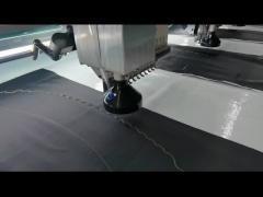 Laser cutting attachment on embroidery machine